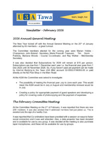February 2026 Newsletter