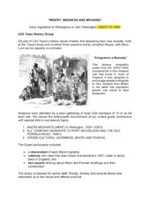 U3A Tawa History Talk 1820's-1850's