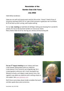 2022 July Garden Club Newsletter
