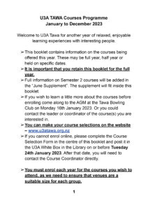 2023 Full List of Courses